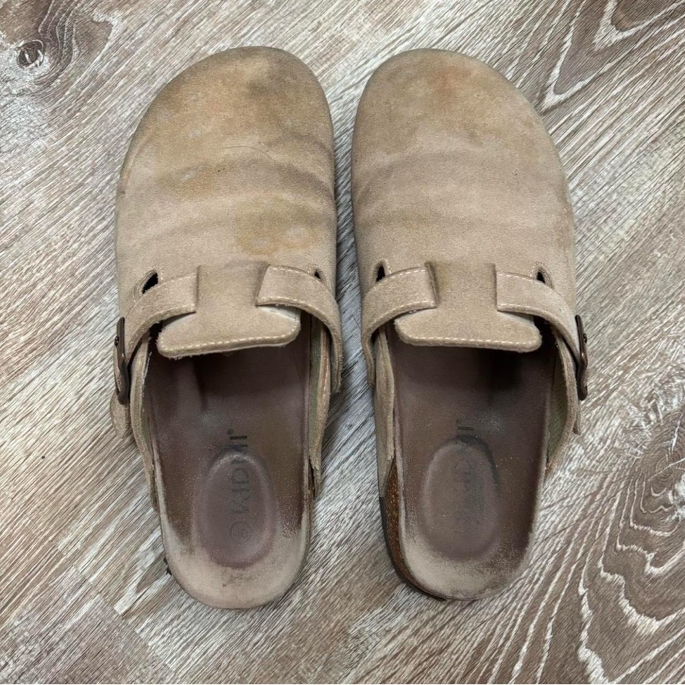 KIDMI Genuine Suede Clogs for Women Cork Footbed - 40